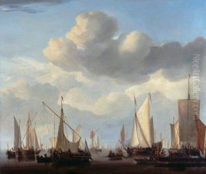 Shipping in a calm by Willem van de Velde the Younger