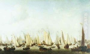 Embarkation of Charles II at Scheveningen, 1660 by Willem van de Velde the Younger