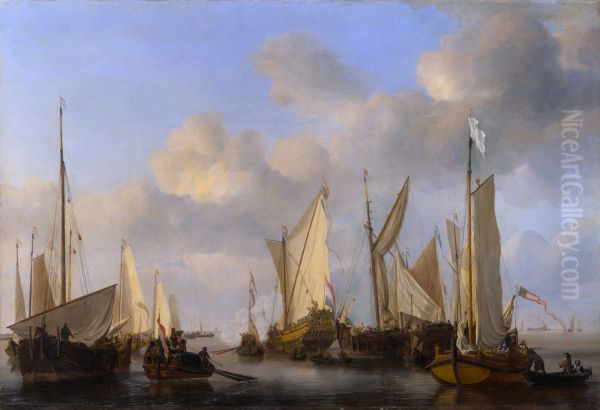 Dutch yachts and vessels preparing to sail - view 1