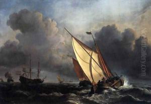 Ships on a Stormy Sea by Willem van de Velde the Younger