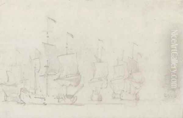 Warships becalmed - view 1