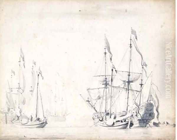 A frigate at sea - view 1