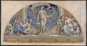 Rome, Representative of the Arts: design for decoration in Bowdoin College, 1894 by Elihu Vedder