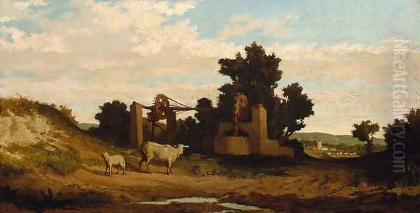 Landscape with Sheep and Old Well, c.1857 - view 1