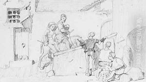 The Fable of the Miller, His Son and the Donkey No. 5 by Elihu Vedder