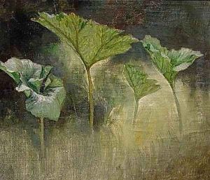 Study of Leaves, Glen Falls, NY by Elihu Vedder