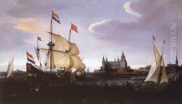 Arrival of a Dutch Three-master at Schloss Kronberg - view 1