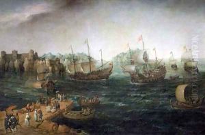 Ships Trading in the East by Cornelis Hendricksz. The Younger Vroom