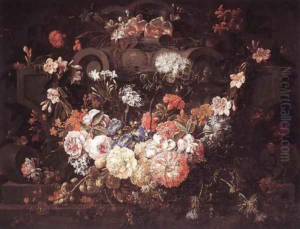 Cartouche with Flowers - view 1