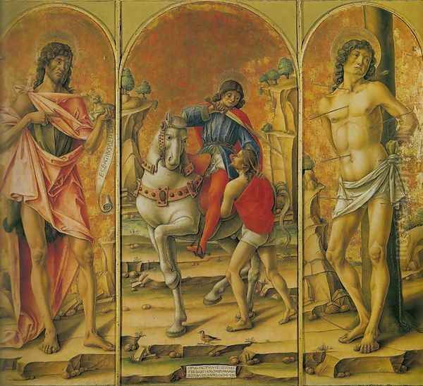 St. Martin Triptych (St. John the Baptist, St. Martin and the Poor Man, and St. Sebastian) Trittico di san Martino (San Giovanni Battista, san Martino e il povero e san Sebastiano) - view 1