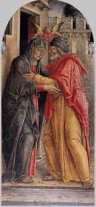 The Meeting of Anne and Joachim 1473 by Bartolomeo Vivarini
