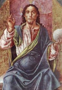 Christ Enthroned (detail) 1450 by Bartolomeo Vivarini