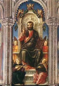 Triptych of St Mark (detail) 1474 by Bartolomeo Vivarini