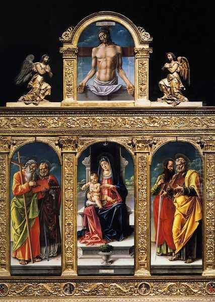 Virgin Enthroned with the Child on her Knee (polyptych) 1482 - view 1