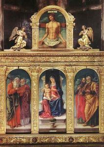 Virgin Enthroned with the Child on her Knee (polyptych)