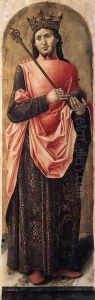 St Ambrose Polyptych (detail) 2 by Bartolomeo Vivarini
