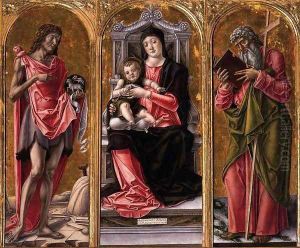 Virgin and Child with Sts John the Baptist and Andrew by Bartolomeo Vivarini