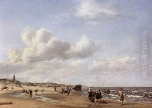The Beach at Scheveningen 1658 by Adriaen Van De Velde