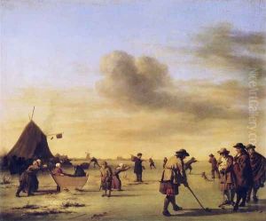 Kolf on the Ice near Haarlem by Adriaen Van De Velde