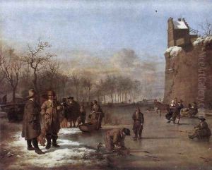 Amusement on the Ice 1669 by Adriaen Van De Velde