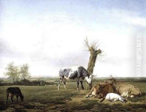 Cattle and Goats in a Meadow 1658 by Adriaen Van De Velde