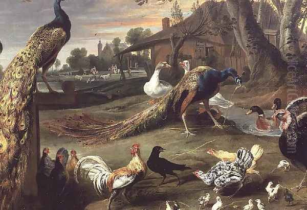Peacock and other Birds in a Landscape - view 1