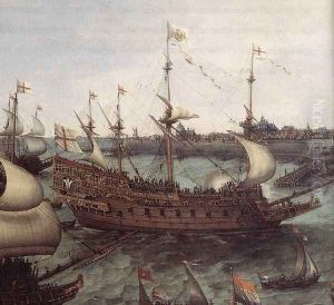 The Arrival At Vlissingen Of The Elector Palatinate Frederick V (detail) 1632 by Hendrick Cornelisz. Vroom