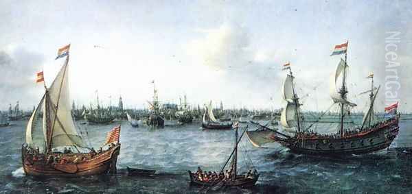 The Harbour in Amsterdam 1630 - view 1