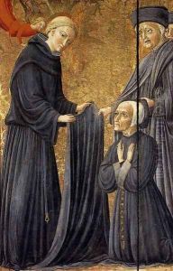 The Blessed Agostino Novello Assigning The Habit Of The Hospital To The Rector by Lorenzo Di Pietro Vecchietta