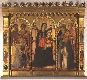 Madonna and Child Enthroned with Saints by Lorenzo Di Pietro Vecchietta