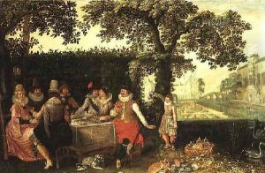 Elegant People Feasting at a Table by David Vinckboons I