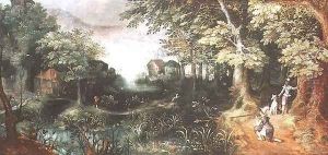 Landscape with Hunters by David Vinckboons I