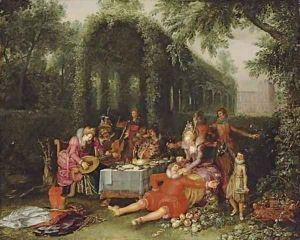 Elegant company in an ornamental garden