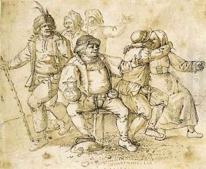 A group of peasants merrymaking by David Vinckboons I