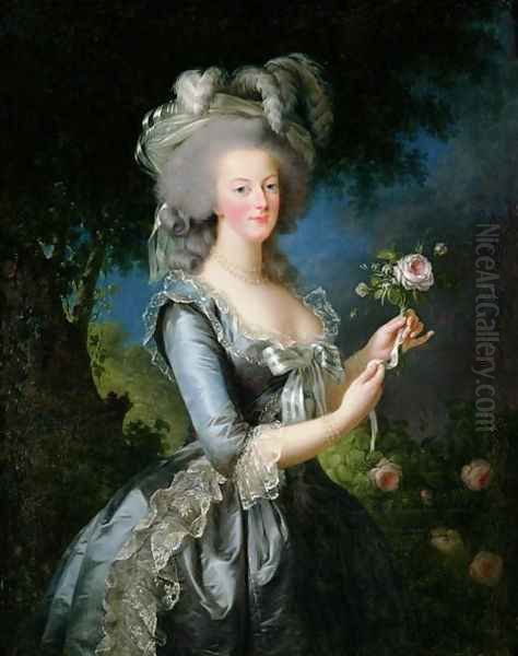 Marie Antoinette 1755-93 with a Rose, 1783 by Elisabeth Vigee-Lebrun