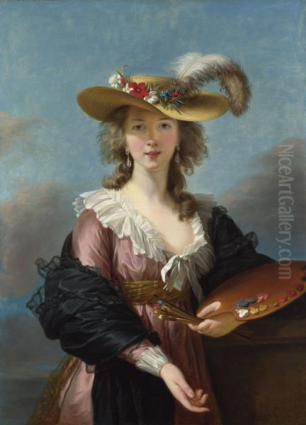 Self-Portrait in a Straw Hat (after 1782) by Elisabeth Vigee-Lebrun