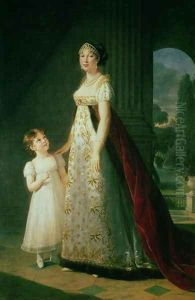 Maria Carolina Bonaparte 1782-1839 Queen of Naples with her daughter Laetitia Murat, 1807