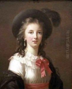 Self Portrait with a Cerise Ribbon