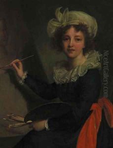 Self Portrait Of The Artist At Her Easel by Elisabeth Vigee-Lebrun