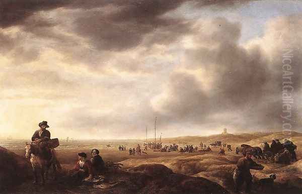 Beach near Scheveningen with Fish-Sellers c. 1643 - view 1