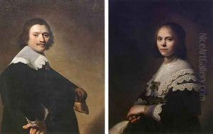 Portrait of a Man and Portrait of a Woman 1640-41 by Johannes Cornelisz. Verspronck