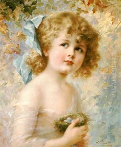 Girl Holding a Nest by Emile Vernon