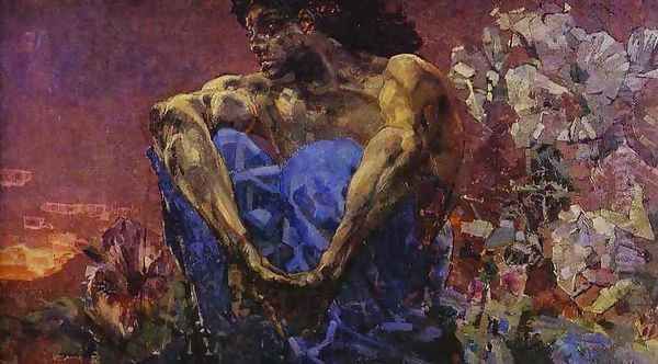 Seated Demon, 1890 by Mikhail Aleksandrovich Vrubel