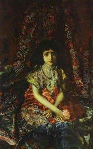 Portrait of a Girl against a Persian Carpet, 1886