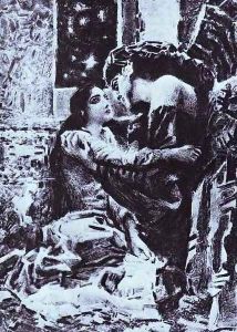 Tamara and Demon 1890-91 by Mikhail Aleksandrovich Vrubel