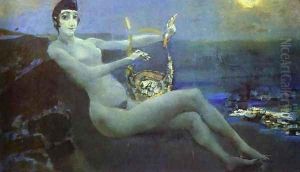 Sappho. 1880s by Mikhail Aleksandrovich Vrubel