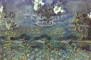 Water-Lilies, 1890s by Mikhail Aleksandrovich Vrubel