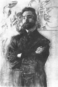 Portrait of the Poet Valery Briusov. 1906 by Mikhail Aleksandrovich Vrubel