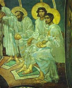Pentecost (detail-2) 1884 by Mikhail Aleksandrovich Vrubel