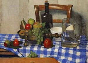 Still Life with Blue Checkered Tablecloth